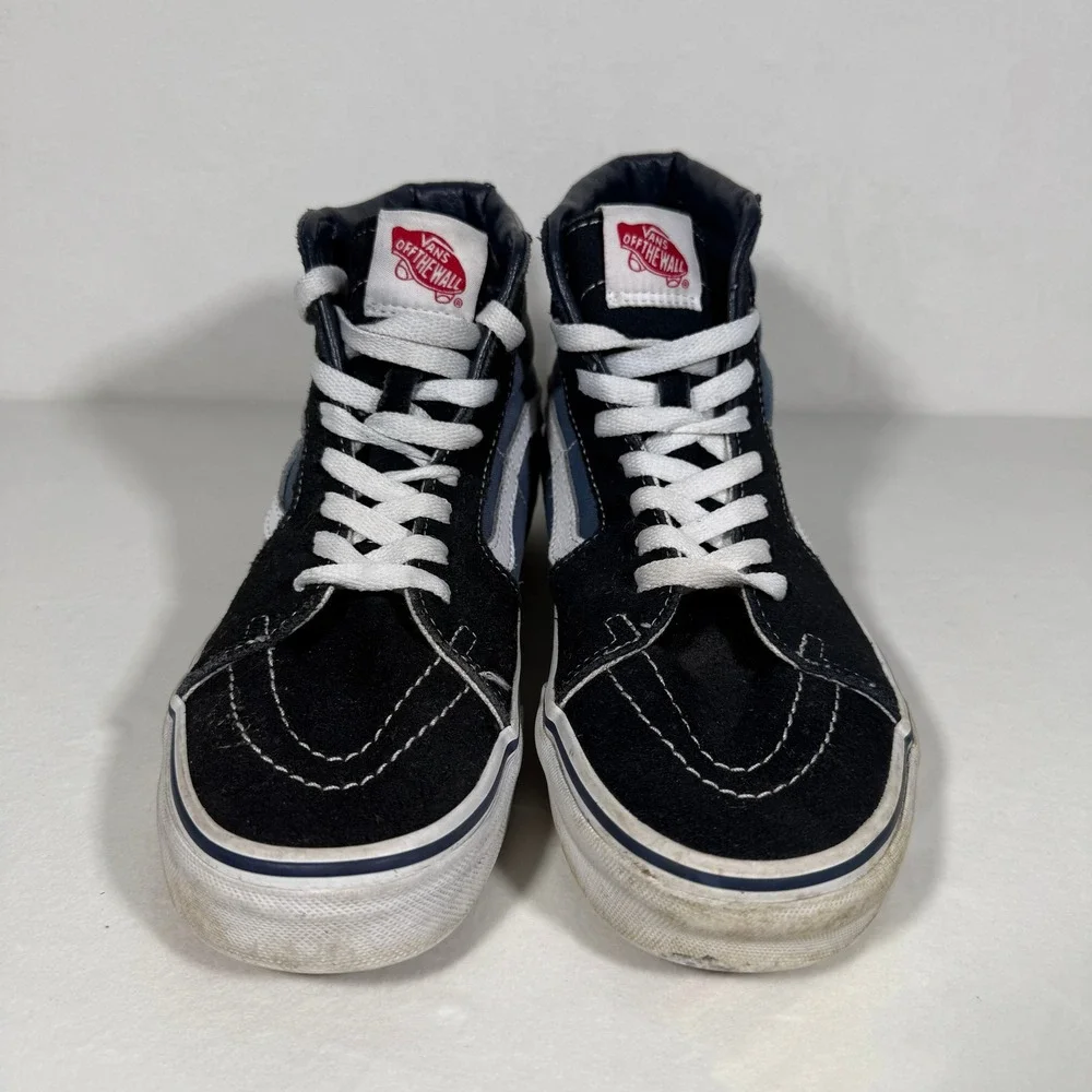 Vans Sk8-Hi High Top Sneakers Blue Black M 7 W 8.5 Skater Indie Streetwear